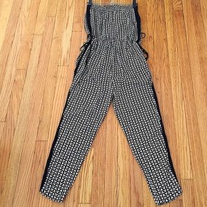 strapless tuxedo jumpsuit